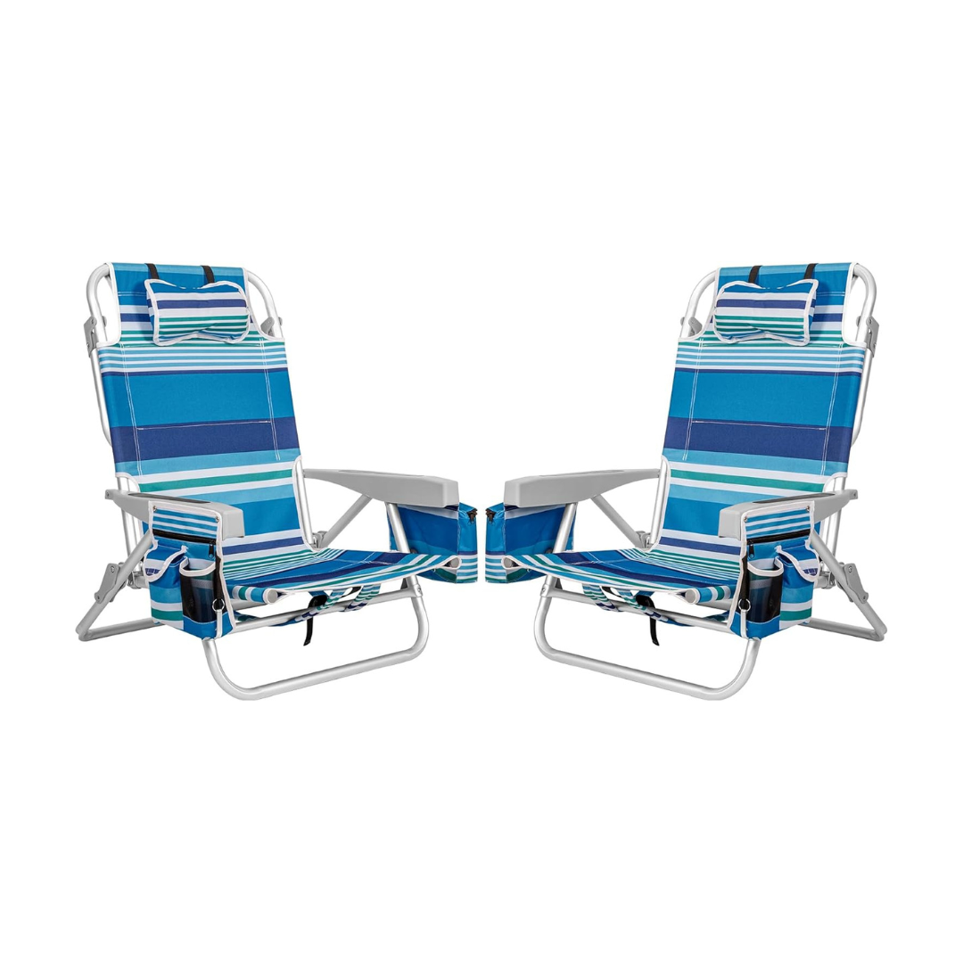 2Pk Folding Backpack Beach Chairs