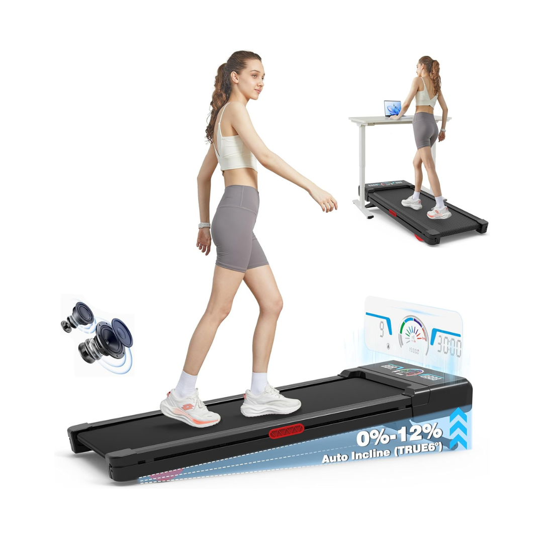 Walking Pad Treadmill with 12% 9-Level Auto Incline