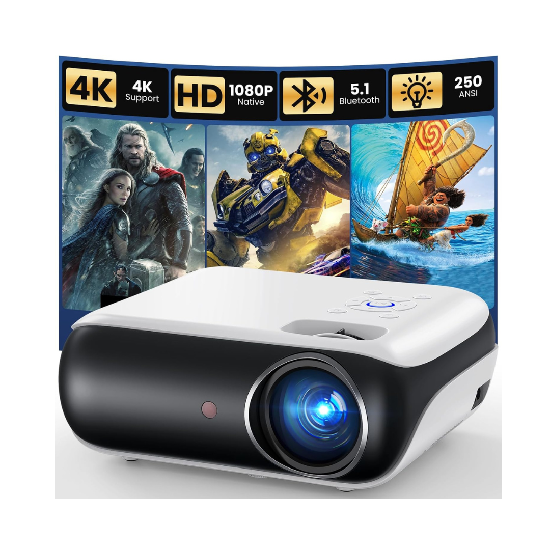 Bluetooth Home Theater Movie Projector with Built-in Speaker