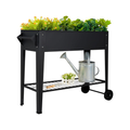 Elevate 32" Tall Raised Garden Bed Outdoor with Wheels & Shelf