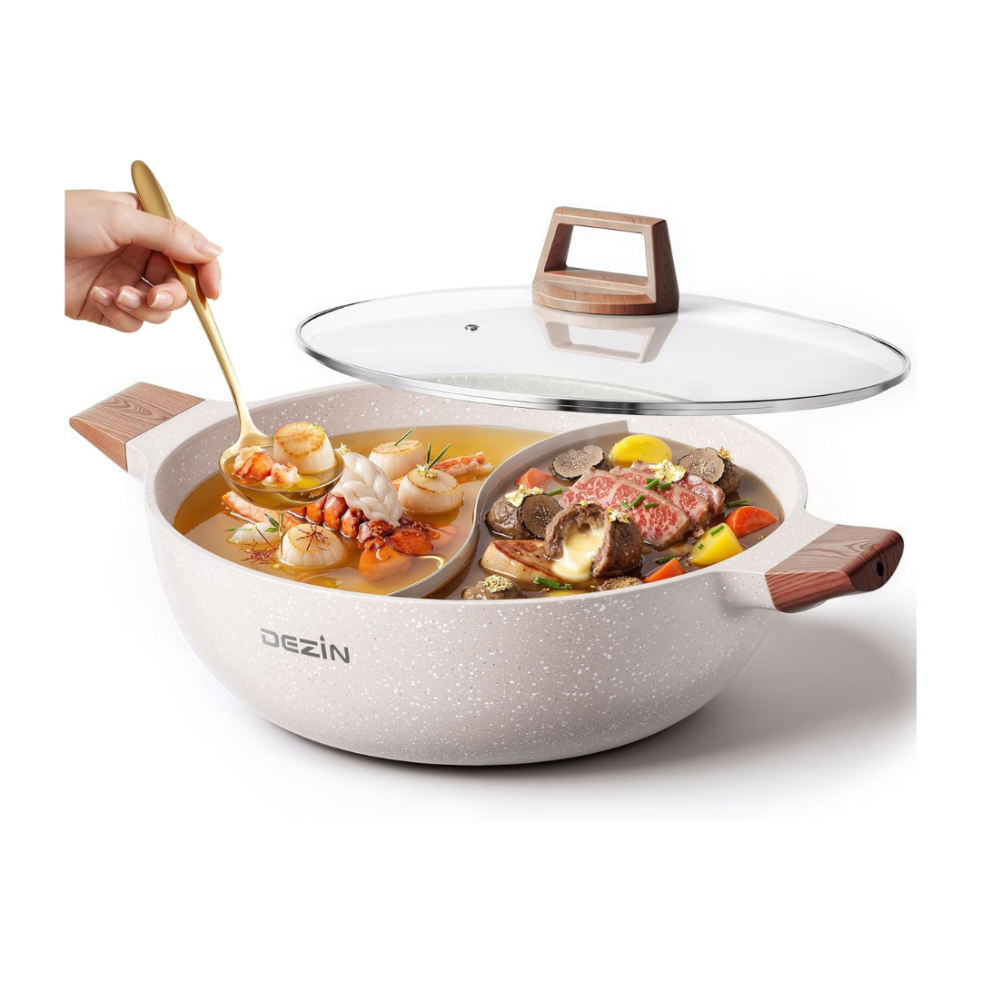 5-QT Double-flavor Shabu Shabu Pot with Divider