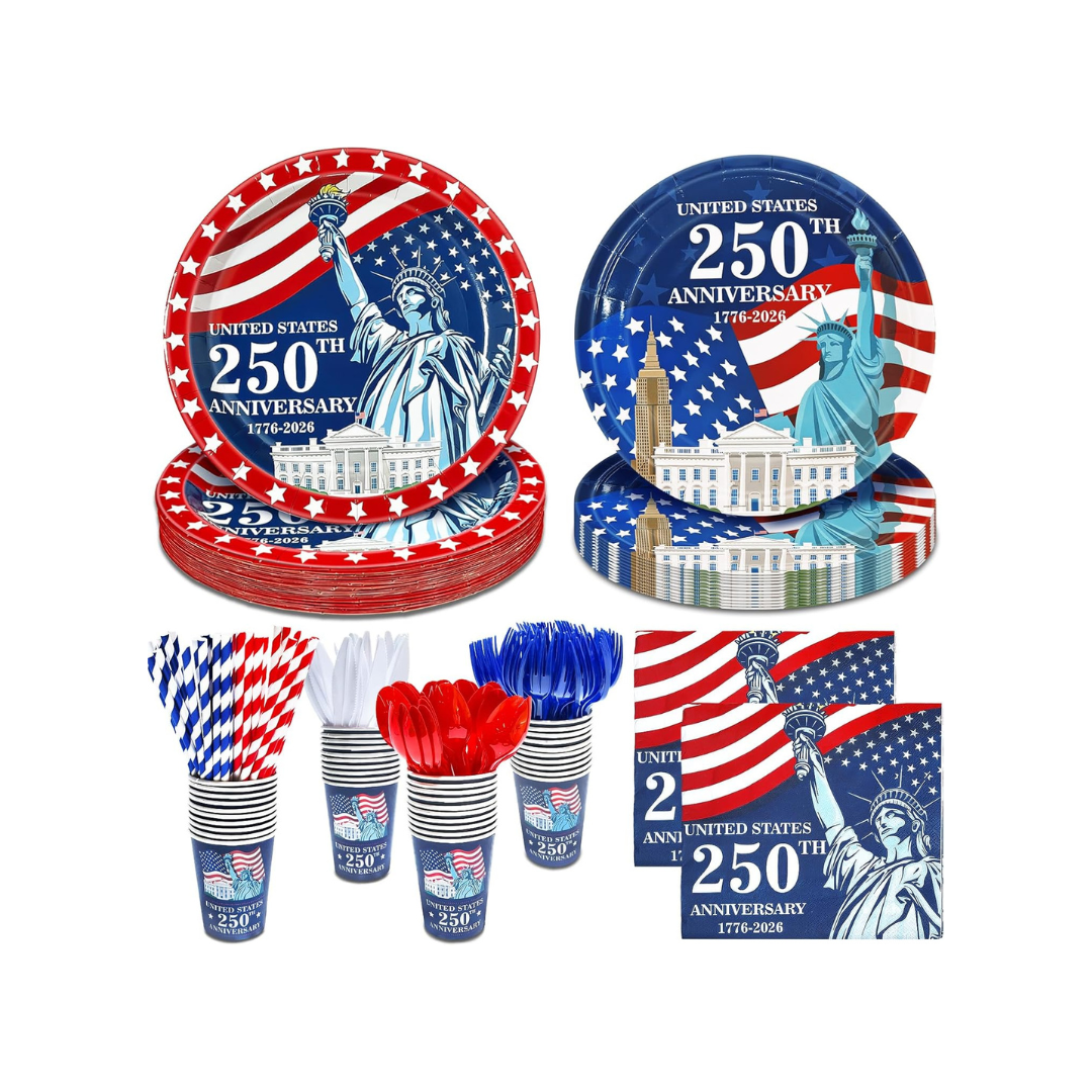 256Pcs 4th of July Party Supplies