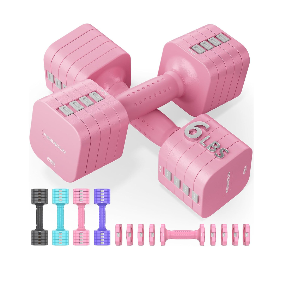 5-in-1 Adjustable Dumbbell Set of 2
