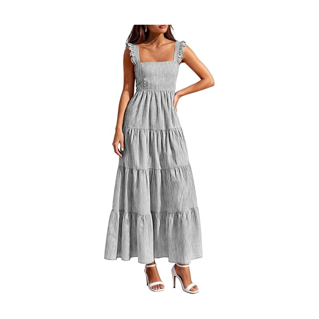 Summer Casual Maxi Dresses Striped
