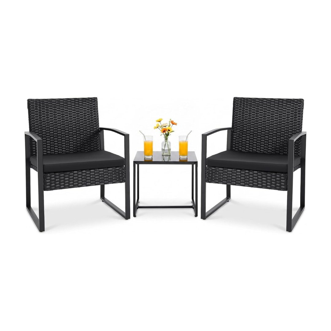 3 Pieces Outdoor Patio Wicker Furniture Set