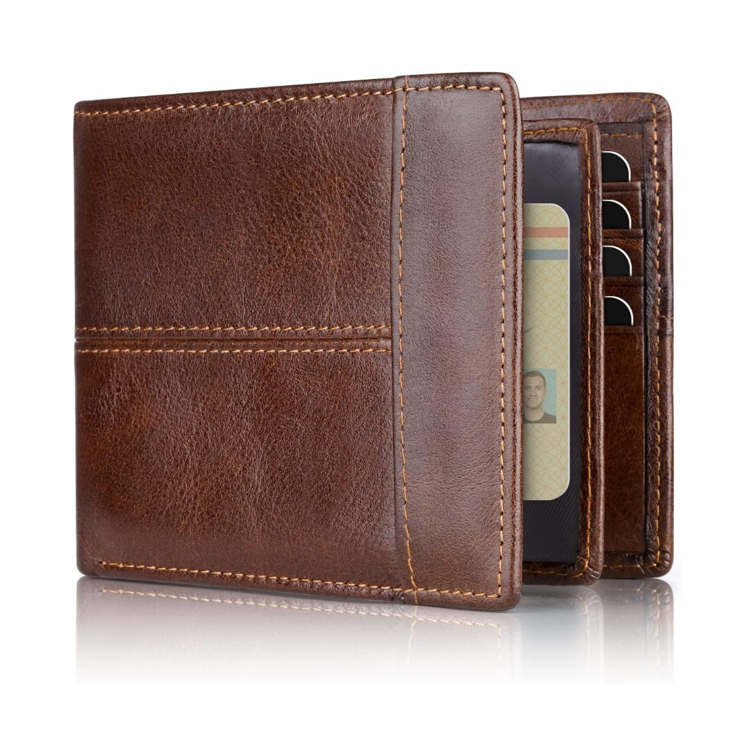 Mens Wallet Rfid Blocking Leather Wallet