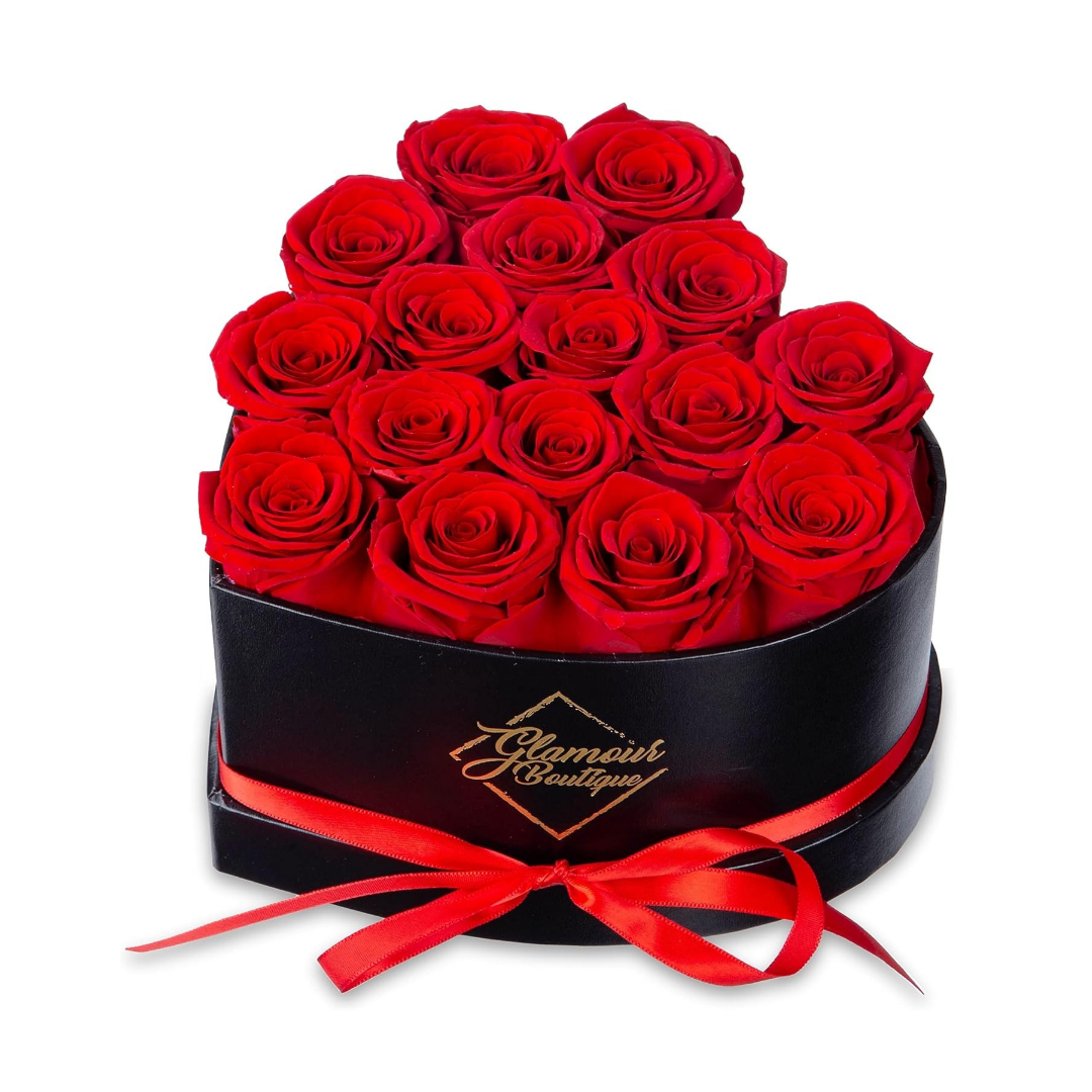 16 Flower Forever Heart Shape Box Eternal Preserved Roses Gift