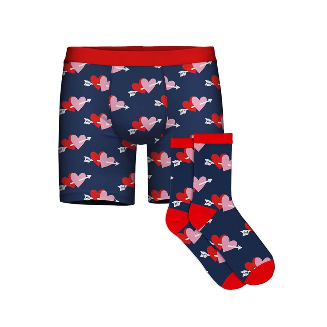 Tipsy Elves Men’s Valentine’s Matching Boxer Brief and Sock