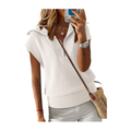 Sleeveless Quarter Zip Pullover Knit Top