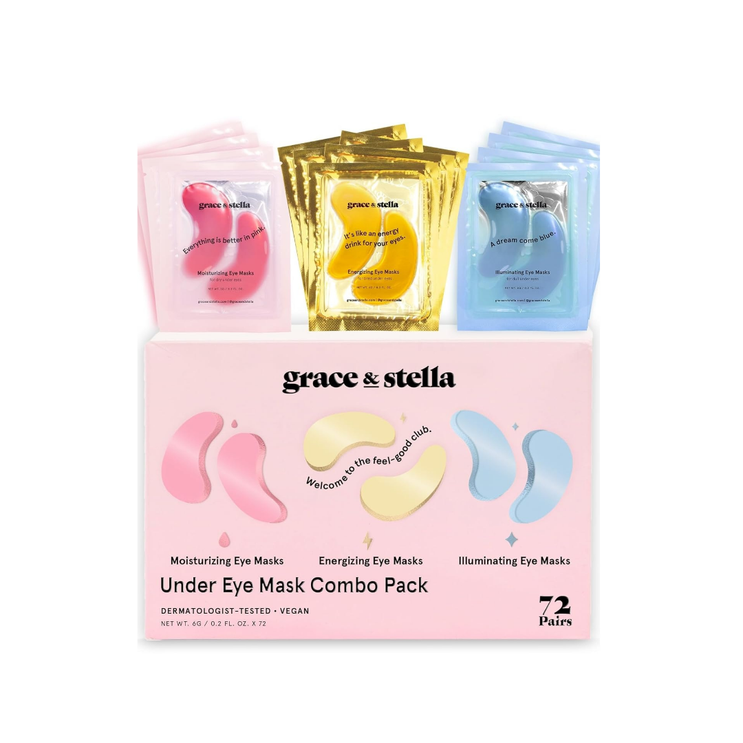 grace & stella Under Eye Mask (72 Pairs, GoldPinkBlue)