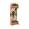 Raised Garden Bed with 2 Barrel Planters & Trellis