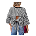 Summer Spring Striped Oversized Tshirts