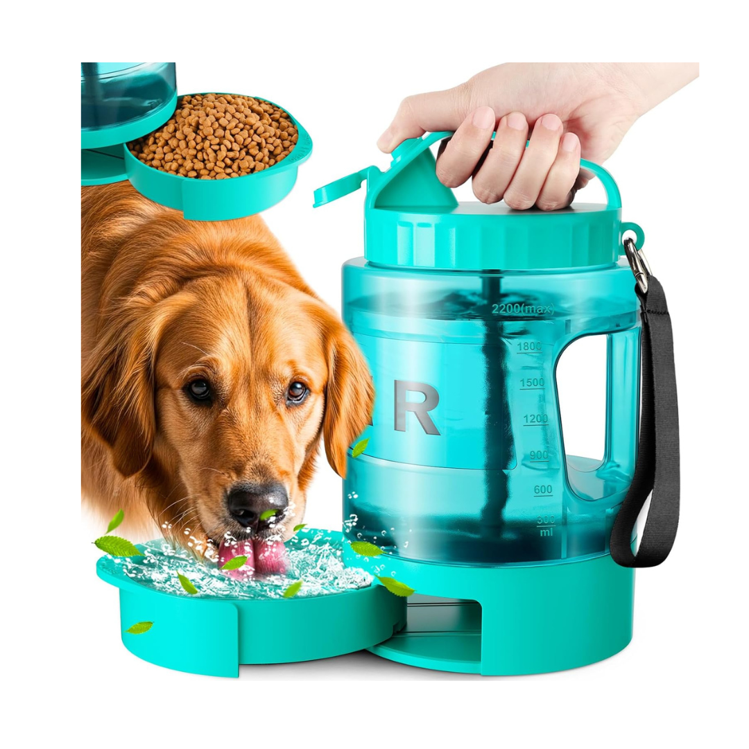Portable Dog Water Bottle Bowl - 77 oz