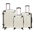 Rockland London Hardside Spinner Wheel Luggage, White, 3-Piece Set