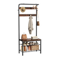Hall Tree with Shoe Bench and Coat Rack