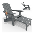 Adjustable Adirondack Chairs with Retractable Ottoman