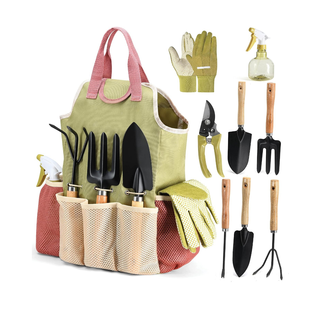Complete Heavy Duty Garden Tools Set with Fashion Handbag