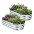 Galvanized Raised Garden Bed - 4×2×1ft (2 Packs)