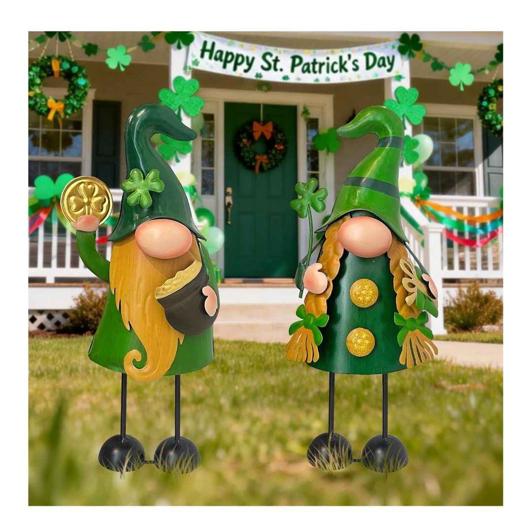 18 Inch St Patricks Day Gnomes Outdoor Decor