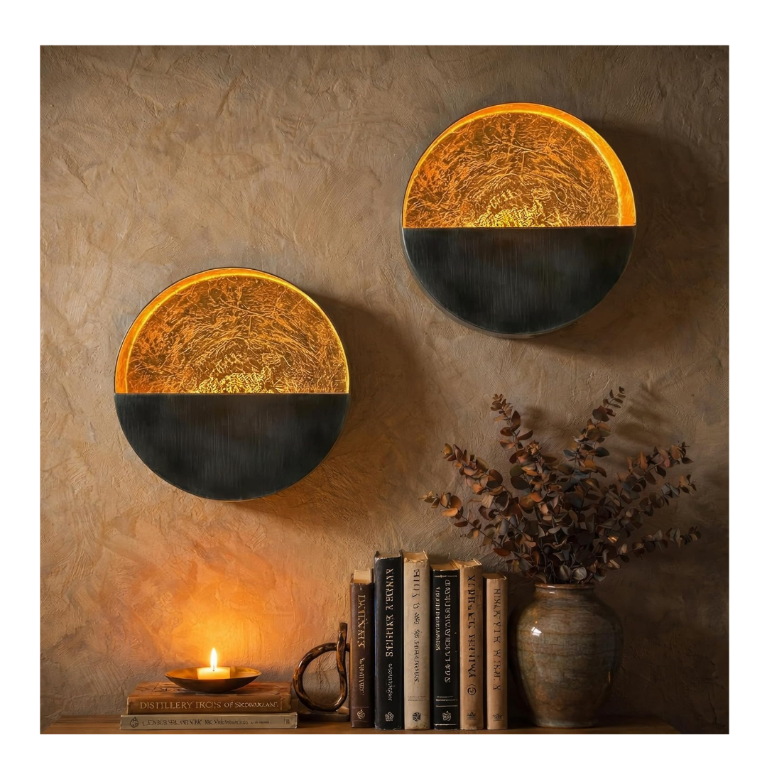 Eclipse Wall Candle Sconces Set of 2