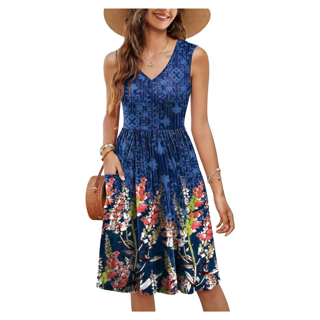 V Neck Summer Casual Dresses
