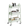 Metal 3 Tiers Utility Rolling Cart with Lockable Caster Wheels