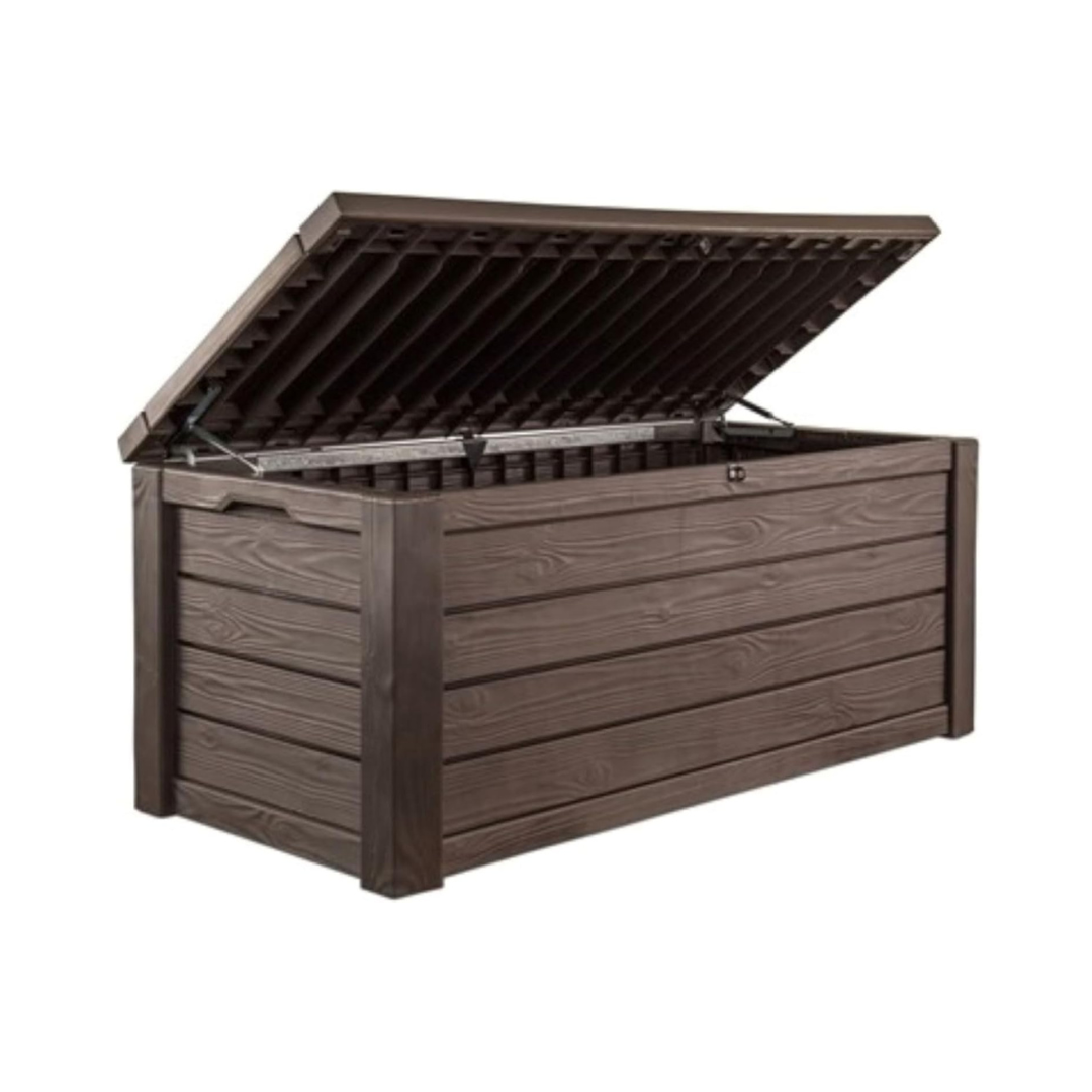 Keter 150 Gallon Resin Large Deck Box Organization and Storage Box