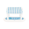 Giant Floating Light Blue Cabana Stripe Drink Station