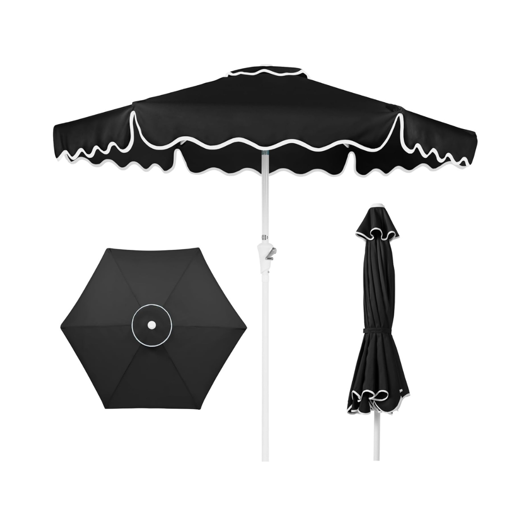 7.5ft Patio Market Umbrella with Wavy Trim