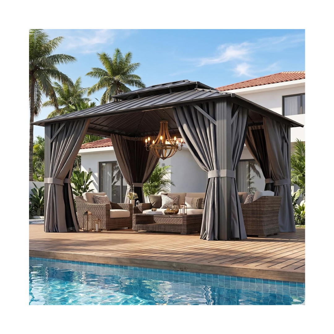 Hardtop Gazebo with Double Galvanized Steel Roof