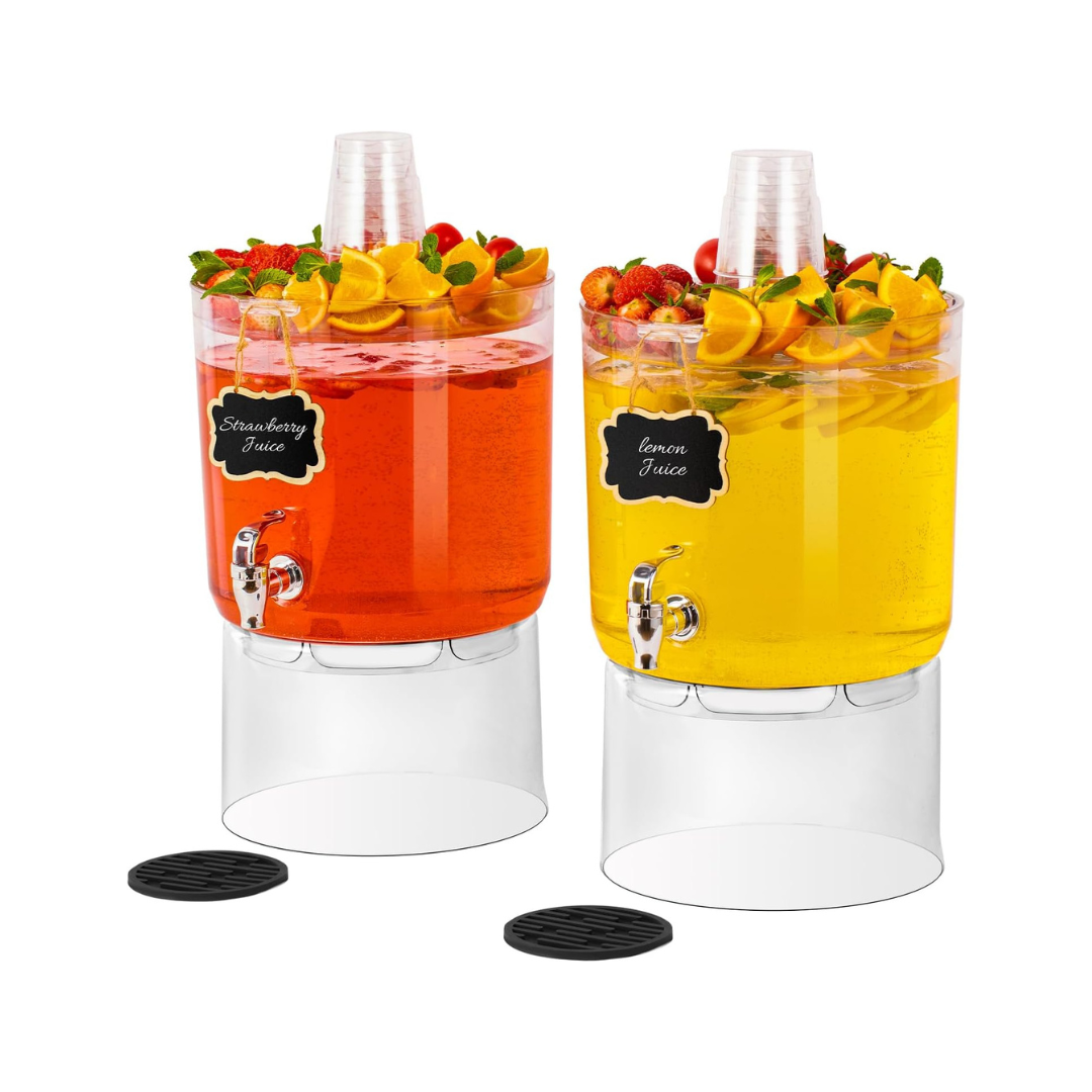 2 Gallon Beverage Dispenser for Parties 2 PACK