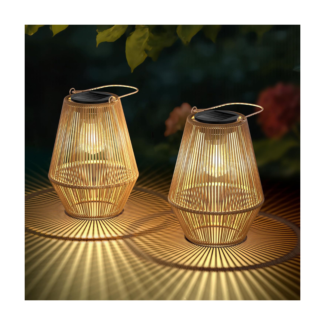 2 Pack Hanging Solar Lights for Outside