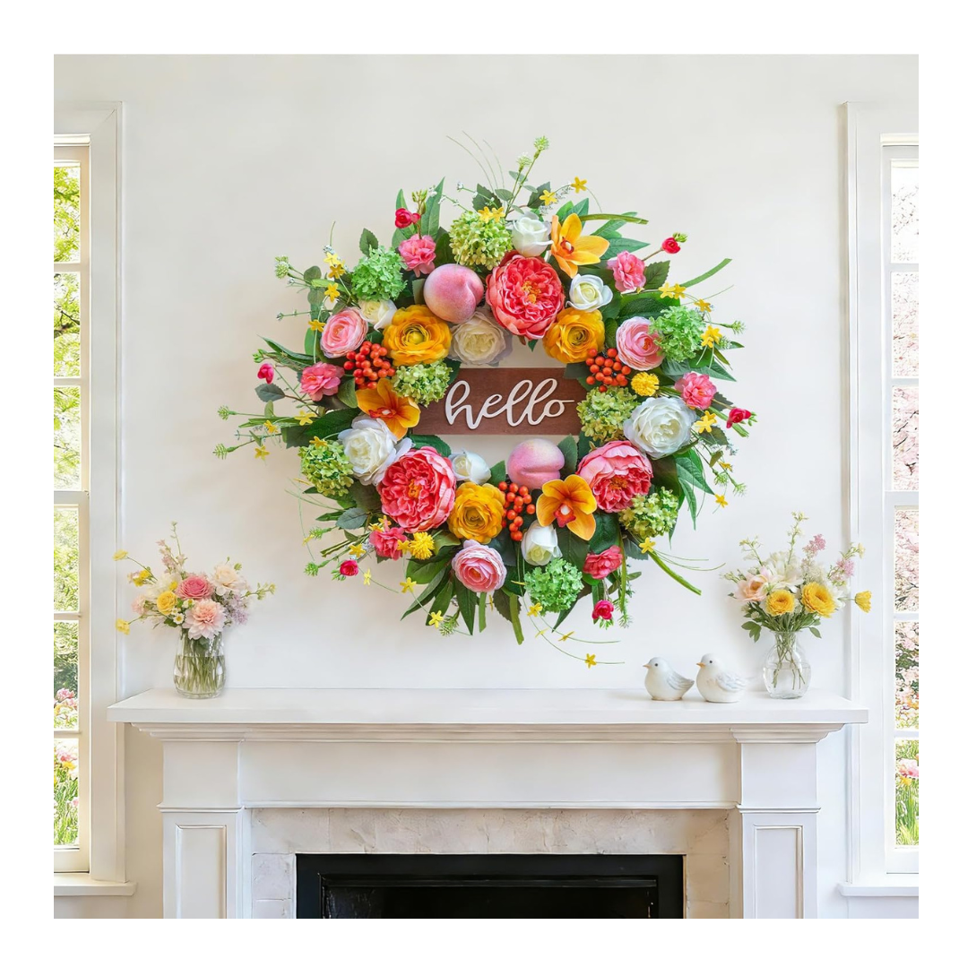 Spring Wreath for Front Door,