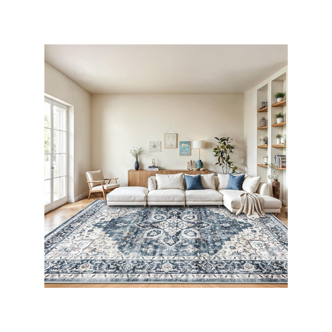 AMADA HOMEFURNISHING 8x10 Washable Area Rug