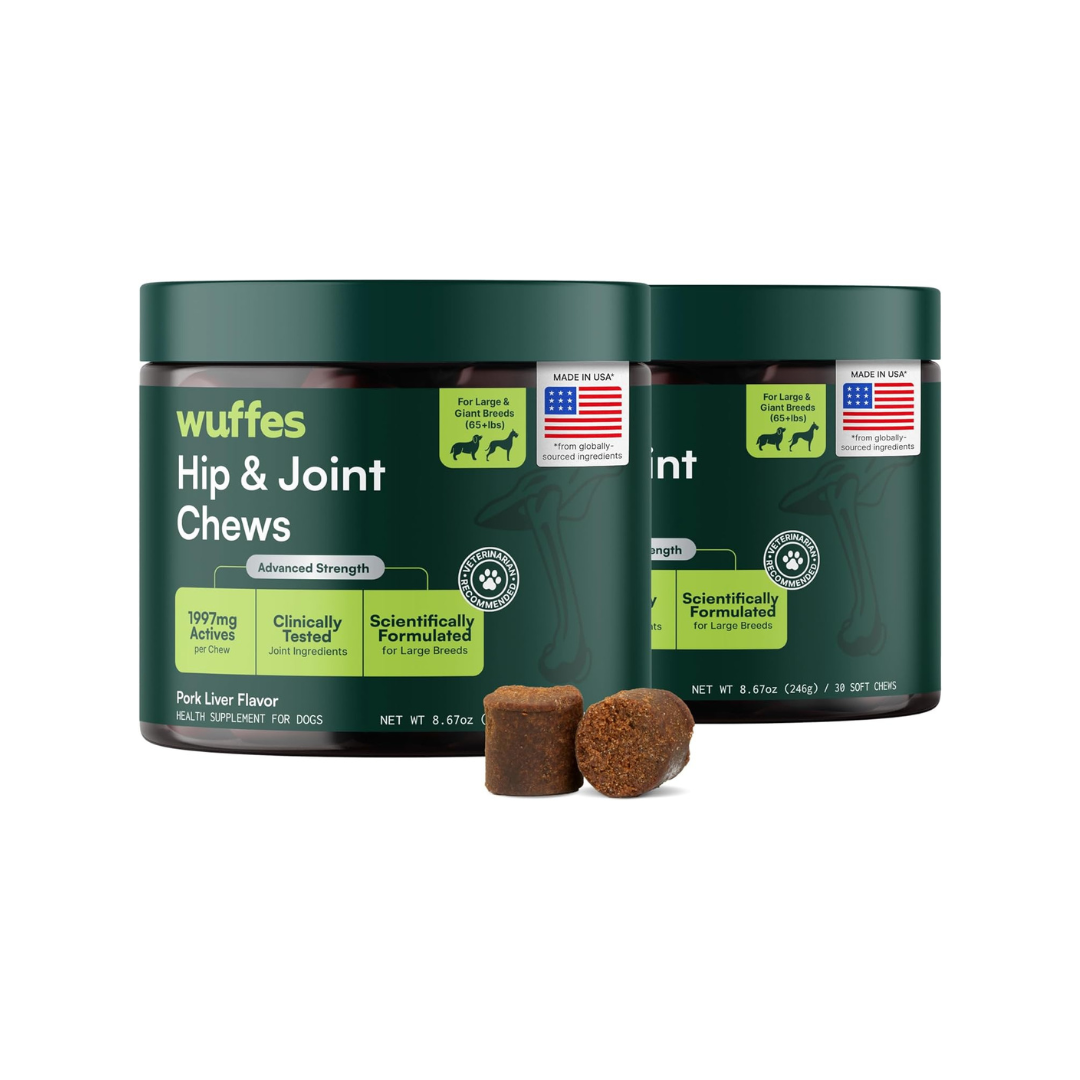 Wuffes Chewable Dog Hip & Joint Supplement 60 Chews (Pack of 2)