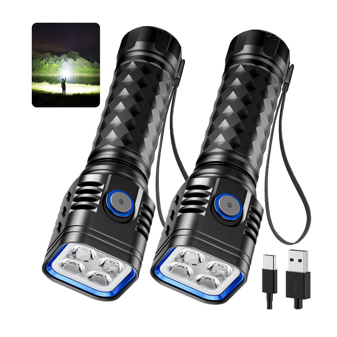 2 Pack Rechargeable Flashlights High Lumens