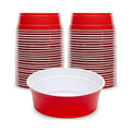 GoBig Red Party Cup Bowls - 50 Small Disposable Plastic Bowls