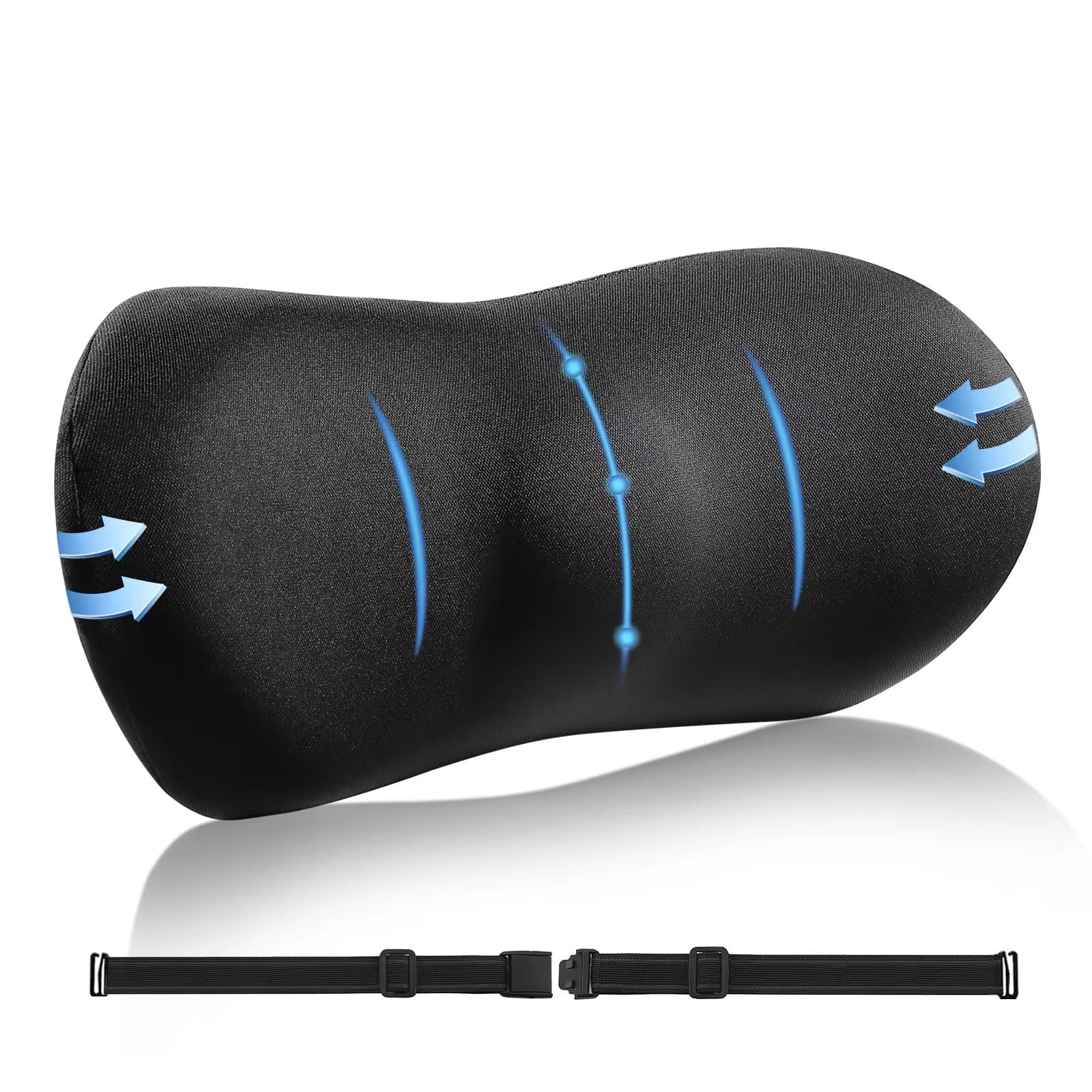 Lumbar Support Pillow for Car with Dual-Grip™ Stability System