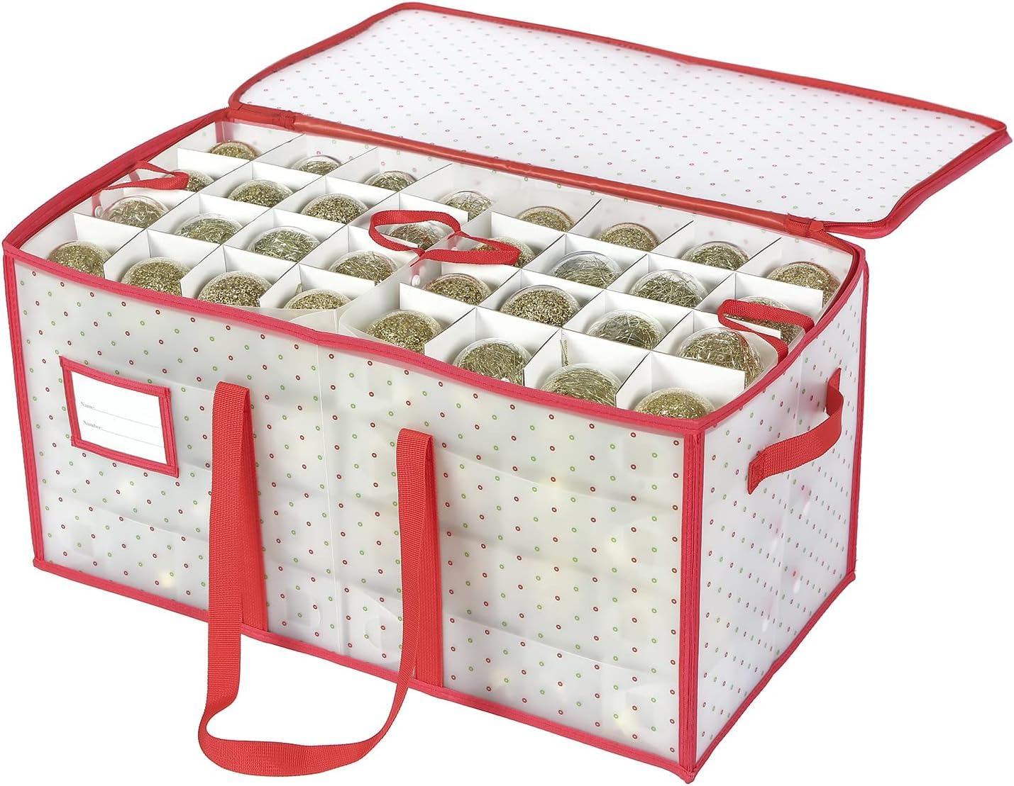 Plastic Christmas Ornament Storage Box with Removable Trays