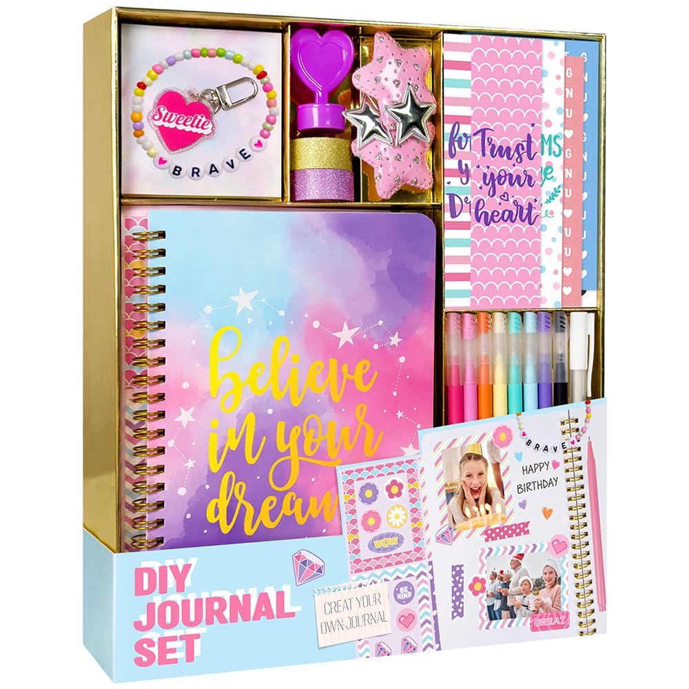 Nollh DIY Journal Kit for Girls - 26PCS Teen Tween Girl Gifts