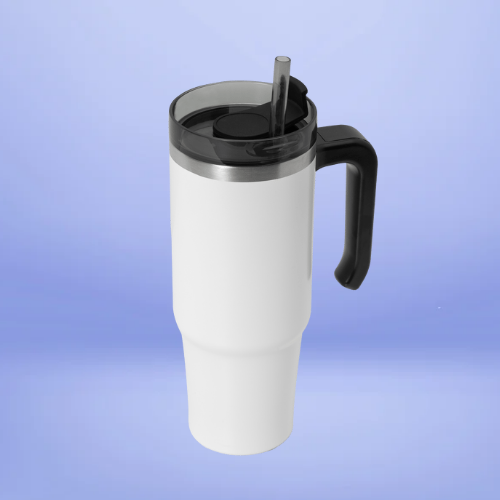 Travel Tumbler with Handle and Straw